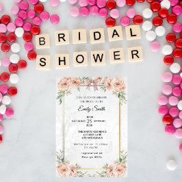 Elegant Chic Watercolor Bridal Shower  招待状