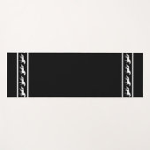Elegant, Chic White Horses on Black ヨガマット (正面(横))
