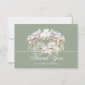 Elegant Chic White Orchid Bridal Shower Thank You サンキューカード (正面)