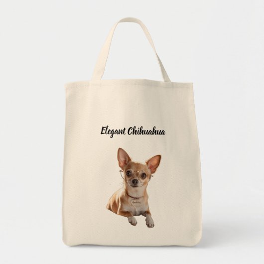 Elegant Chihuahua Bag トートバッグ (正面)