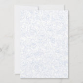 Elegant Chinoiserie Blue Floral Wedding Invitation 招待状 (裏面)