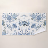 Elegant Chinoiserie Blue Toile バスタオル (バスタオル)