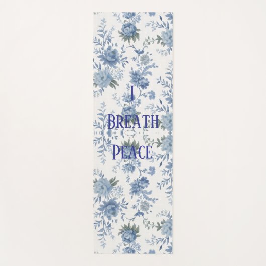Elegant Chinoiserie Blue Toile  ヨガマット (正面)