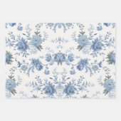 Elegant Chinoiserie Blue Toile  ラッピングペーパーシート (正面2)
