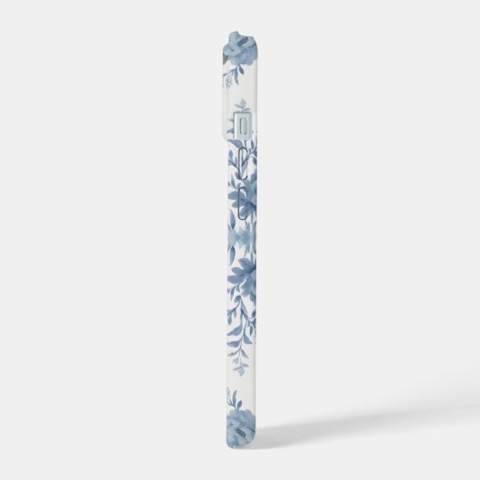 Elegant Chinoiserie Blue Toile  iPhone 15ケース (左側面)