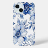 Elegant Chinoiserie Blue & White Floral Pattern Case-Mate iPhoneケース (裏面)