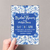 Elegant Chinoiserie Bridal Shower Invitation アクリル招待状 (インサイチュ (ポータブル))