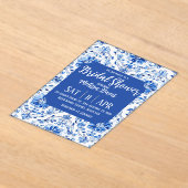 Elegant Chinoiserie Bridal Shower Invitation アクリル招待状 (レイダウン)