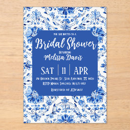 Elegant Chinoiserie Bridal Shower Invitation アクリル招待状