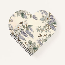 Elegant Chinoiserie Floral & Birds ノートブック