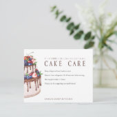 Elegant Chocolate Berry Cake Care Instructions サンキューカード (スタンド正面)
