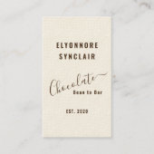 Elegant Chocolate Embossed Texture Look QR Code 名刺 (正面)