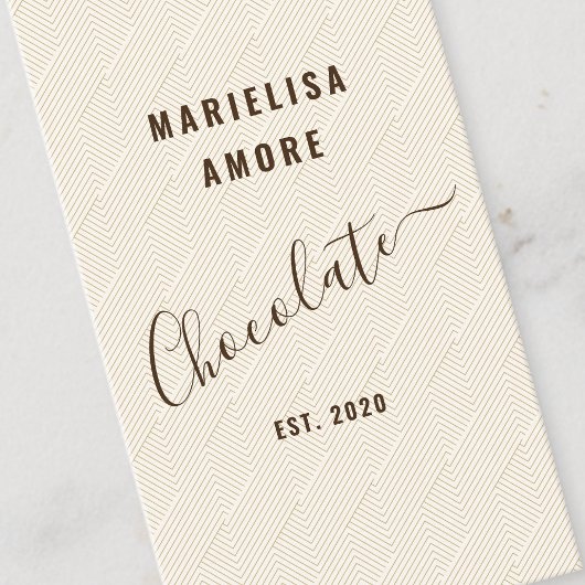 Elegant Chocolate Embossed Texture Look QR Code 名刺