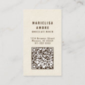 Elegant Chocolate Embossed Texture Look QR Code 名刺 (裏面)