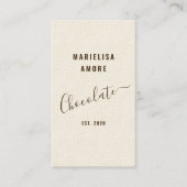 Elegant Chocolate Embossed Texture Look QR Code 名刺 (正面)
