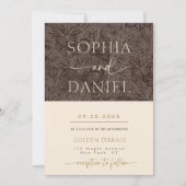 Elegant Chocolate Mocha Wedding Templat invitation 招待状 (正面)
