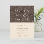 Elegant Chocolate Mocha Wedding Templat invitation 招待状 (スタンド正面)