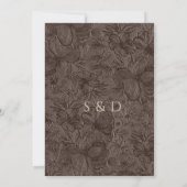 Elegant Chocolate Mocha Wedding Templat invitation 招待状 (裏面)
