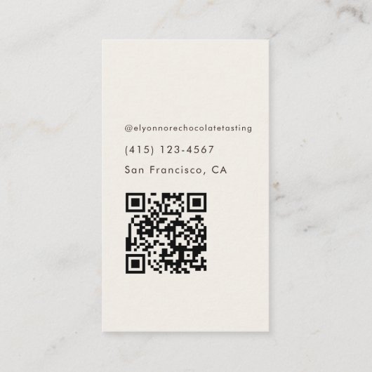 Elegant Chocolate Tasting Minimal 名刺 (裏面)