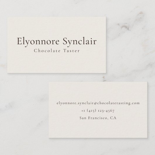 Elegant Chocolate Tasting Minimal 名刺 (正面/裏面)