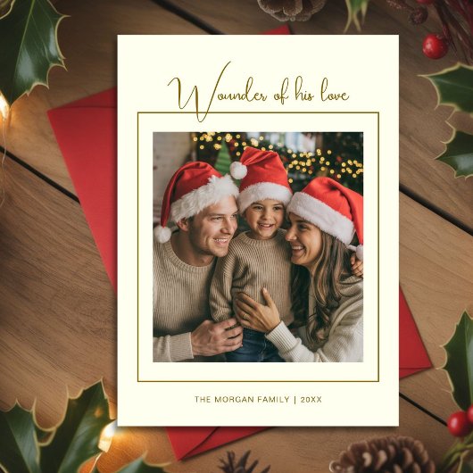 Elegant Christ-Centered Christmas Family Card シーズンカード