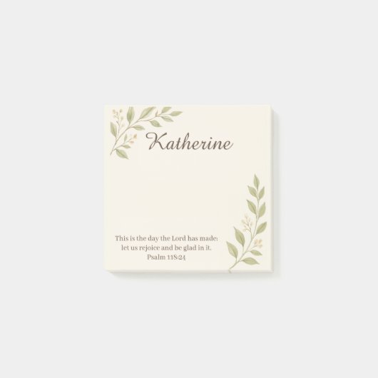 Elegant Christian Botanical Sticky Notes ポストイット (正面)