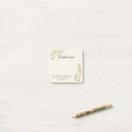 Elegant Christian Botanical Sticky Post-It Notes ポストイット (デスク上)