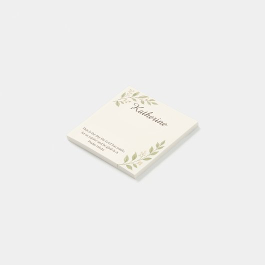 Elegant Christian Botanical Sticky Post-It Notes ポストイット (アングル)