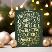 Elegant Christian Isaiah 9 Bible Verse 箔シーズンカード