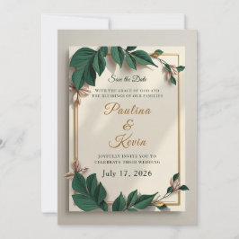 Elegant Christian Wedding e-invite 招待状