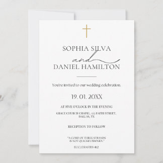 Elegant Christian Wedding Invitation  招待状