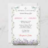 Elegant Christian Wedding Invitation Template 招待状 (正面)