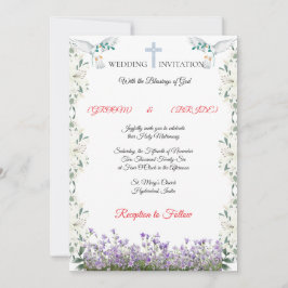 Elegant Christian Wedding Invitation Template 招待状