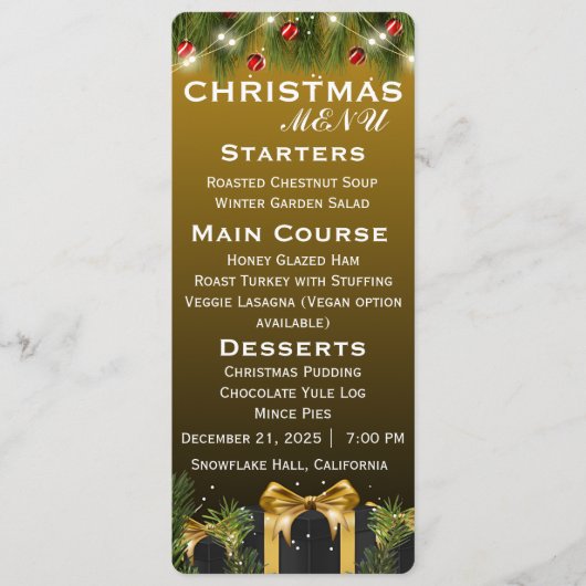 Elegant Christmas メニュー (正面)