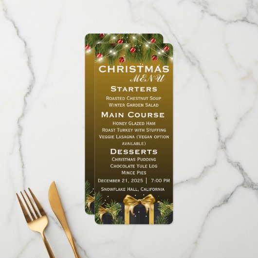 Elegant Christmas メニュー (正面/裏面インサイチュ)