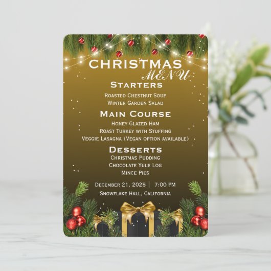 Elegant Christmas メニュー (スタンド正面)