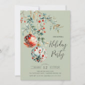 Elegant Christmas Balls Holiday Party 招待状 (正面)