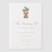 Elegant Christmas Bell Brown Typography ベラム紙招待状 (正面)