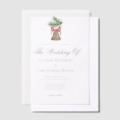 Elegant Christmas Bell Brown Typography ベラム紙招待状 (オフセット)