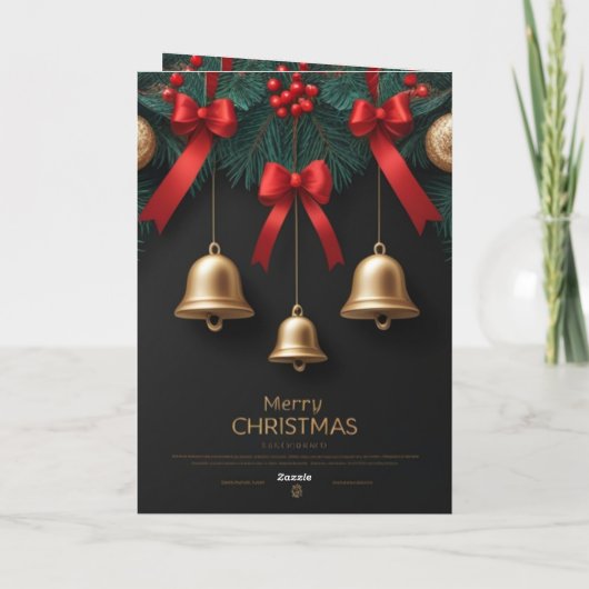 Elegant Christmas Bells Decor – カード (裏面)