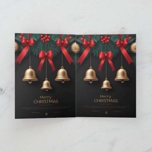Elegant Christmas Bells Decor – カード (内部)