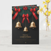 Elegant Christmas Bells Decor – カード (黄色い花)