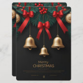 Elegant Christmas Bells Decor – シーズンカード (正面/裏面)