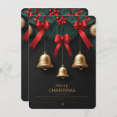 Elegant Christmas Bells Decor – シーズンカード (正面/裏面)