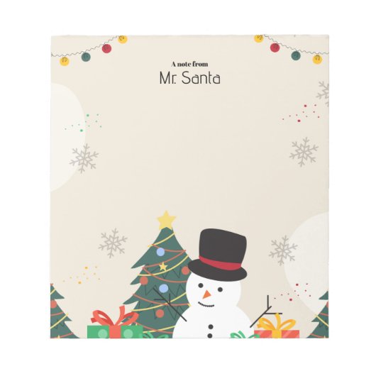 Elegant Christmas Boho Teacher Notepad ノートパッド (正面)