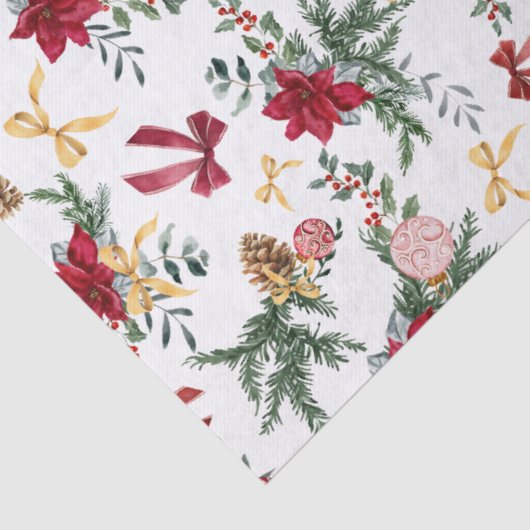 Elegant Christmas Botanical Greenery Pattern 薄葉紙 (詳細)
