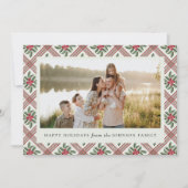 Elegant Christmas Botanical Plaid シーズンカード (正面)