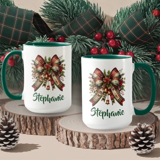 Elegant Christmas Bow Mug Gift マグカップ