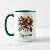 Elegant Christmas Bow Mug Gift マグカップ (左)