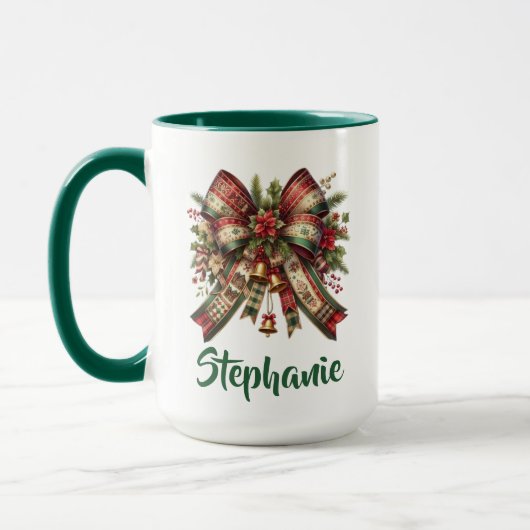 Elegant Christmas Bow Mug Gift マグカップ (左)
